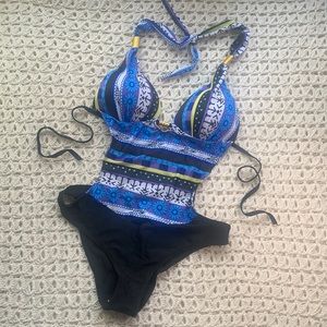 NWOT Colorful One Piece Swimsuit